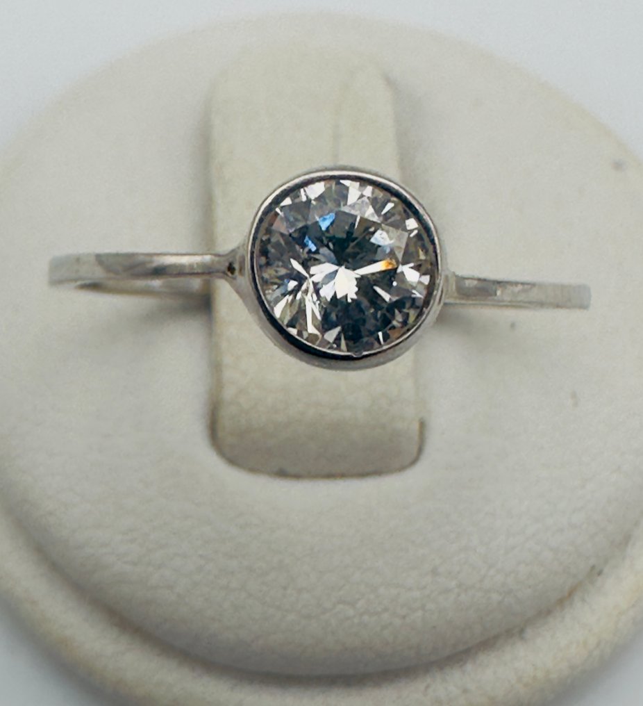 戒指 - 18K包金 白金 钻石 (天然)  #2.1