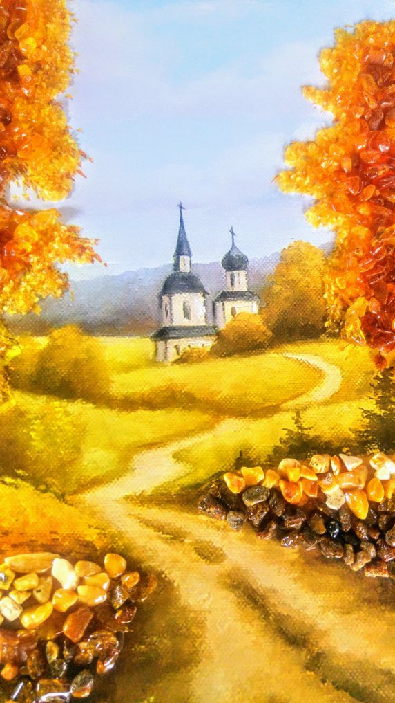 Amber Relief picture - Baltic Amber - Height: 54 cm - Width: 34 cm- 600 g #3.2