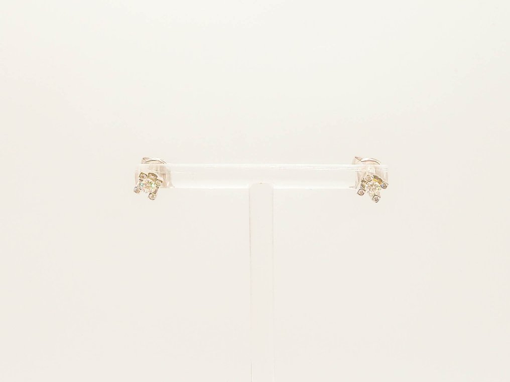 Drop fülbevaló - 18 kt. Fehér arany - Gyémánt #2.1