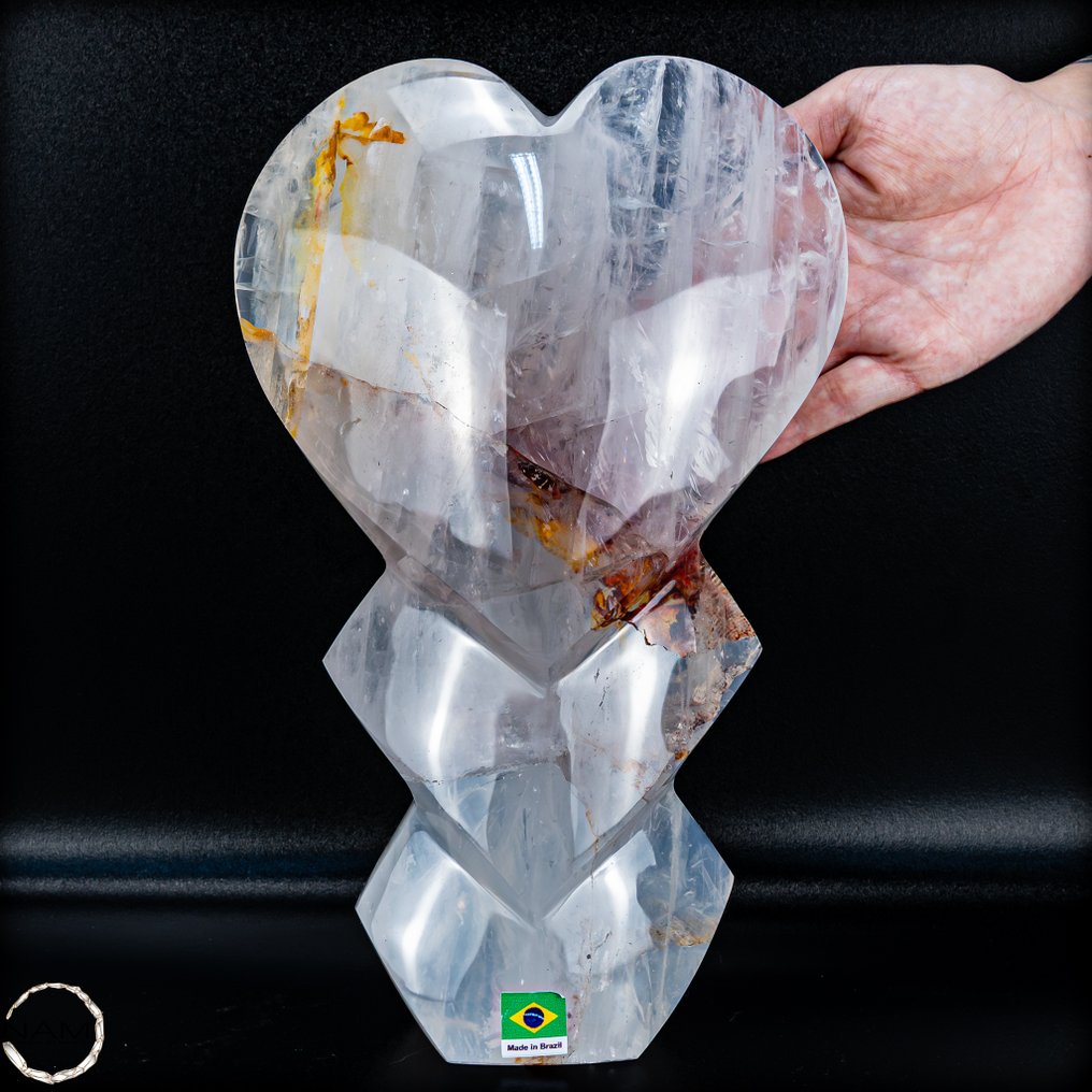 Καρδιά από φως – Φυσικά διάφανος πολύτιμος λουμερικός χαλαζίας καρδιά γλυπτό- 3335.79 g #1.0