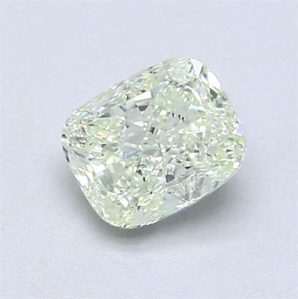 1 pcs 钻石 (天然色彩的) - 1.02 ct - 枕形 - Light 黄色 绿色 - SI1 微内含一级 - 美国宝石研究院(GIA) #1.0