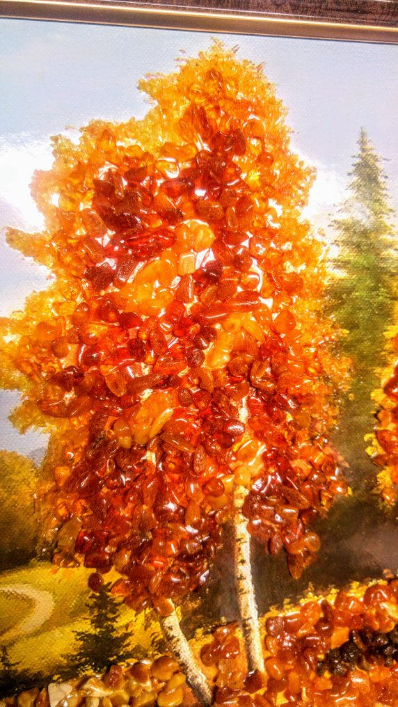 Amber Relief picture - Baltic Amber - Height: 54 cm - Width: 34 cm- 600 g #4.3