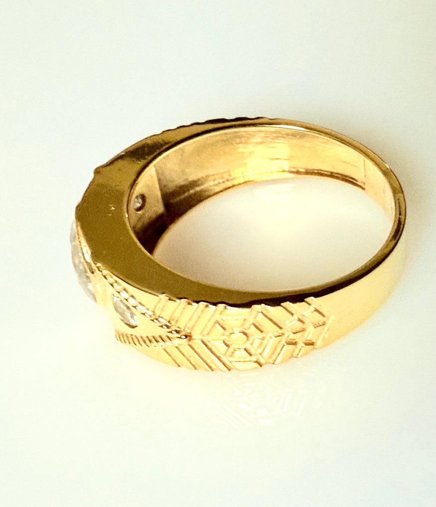 點睛戒指 - 14 克拉 黃金 - 1.58ct. tw. 鉆石 (天然) - 鉆石 - 为男士和女士设计的F-G系列 #1.0