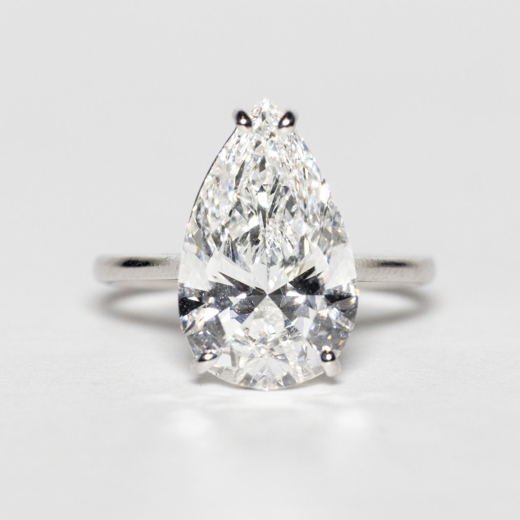 No Reserve Price - Engagement ring - 18 kt. White gold - 5.08ct. tw. Diamond (Lab-grown) - F VS1 2EX #1.0