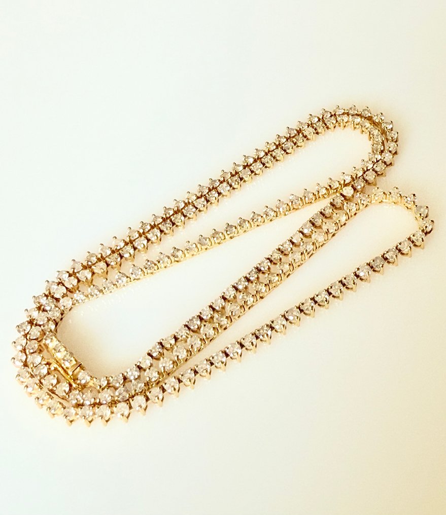 Collier tendance - 14 carats Or jaune -  6.65ct. tw. Diamant (Naturelle) - F-G-H - Unisexe #1.0