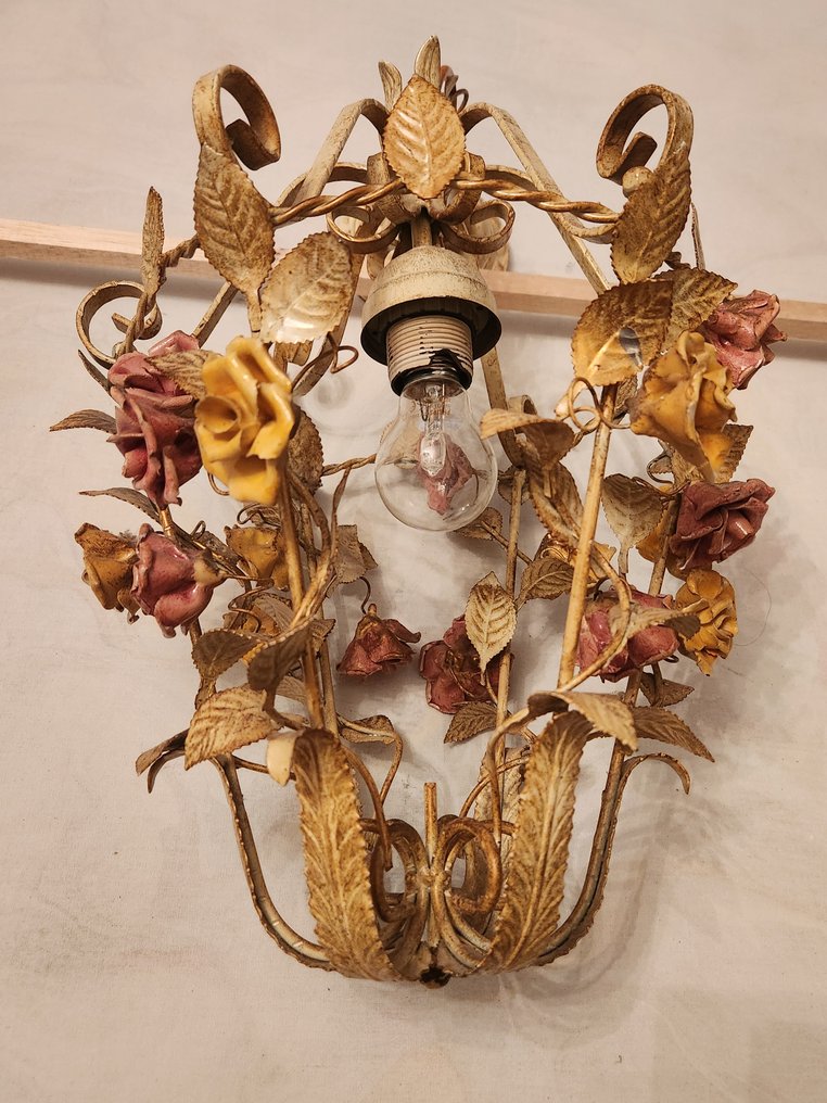 Lustre - Porcelaine - toles forgées à la main #4.3