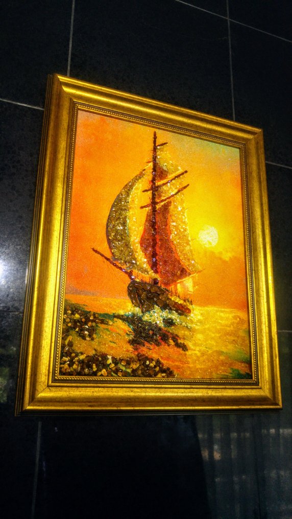 波罗的海琥珀马赛克图片 - 琥珀 - 48 cm - 38 cm #4.3