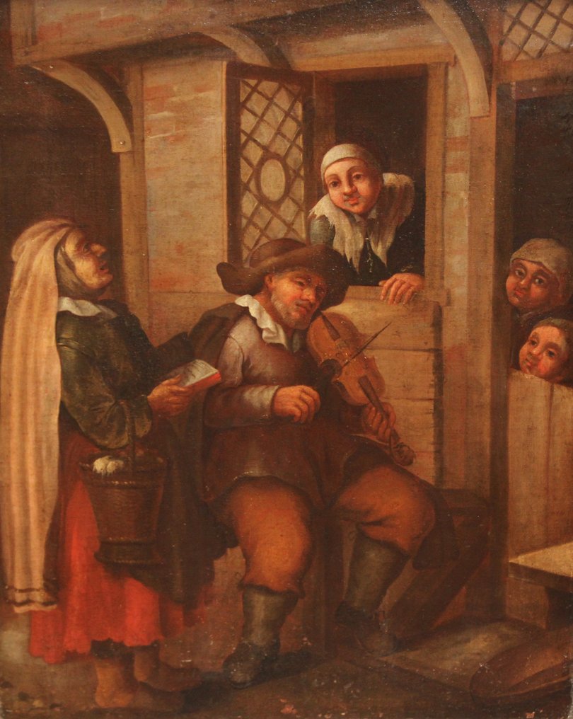 Jan Steen (1626-1679), Seguidor/a de - El violinista y la aldeana #1.0