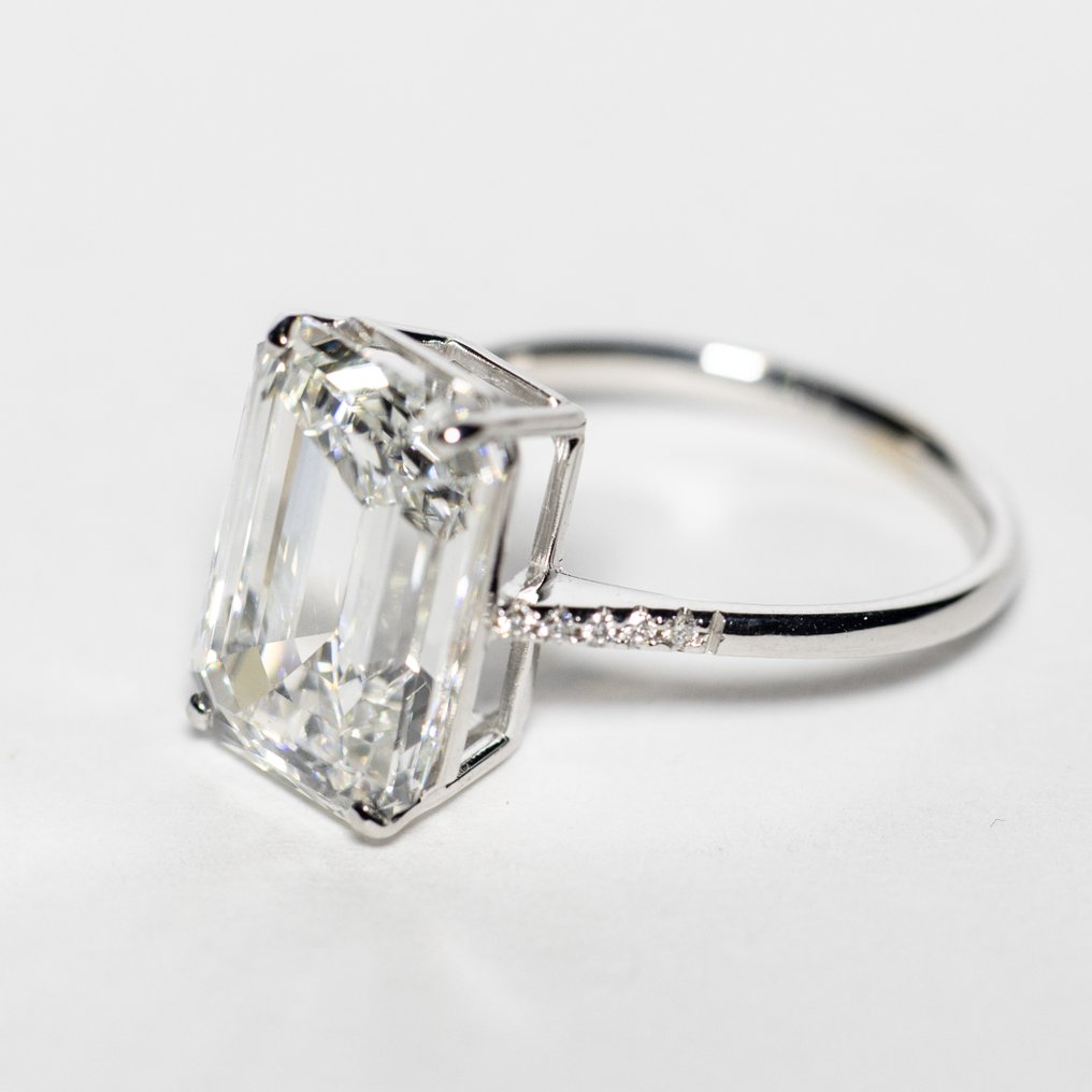 Nincs minimálár - Jegygyűrű - 18 kt. Fehér arany -  7.11ct. tw. Gyémánt (Laboratóriumban előállított) - Gyémánt - F VS1 2EX #1.0