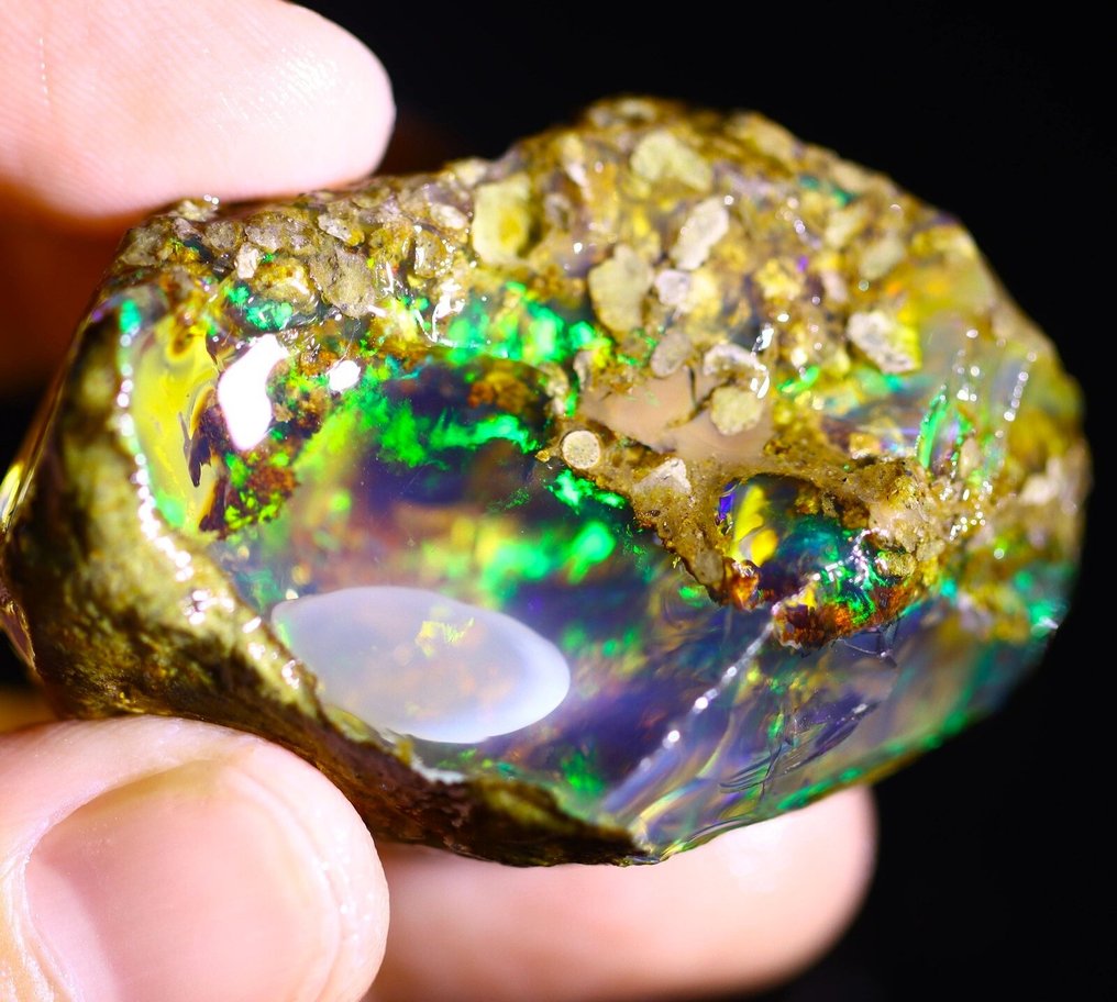 191.4 分 - "巨大" 美妙的天然水晶欧泊 - 粗略的风景片段与Phantom——观看视频！- 38.28 g #1.0