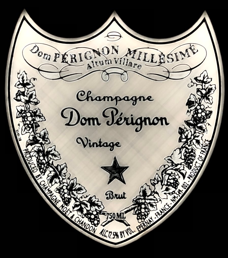 Tribute to Dom Perignon Champagne Silver Label - 酒吧广告 - 背光宣传标志 - 硬塑料 #4.3