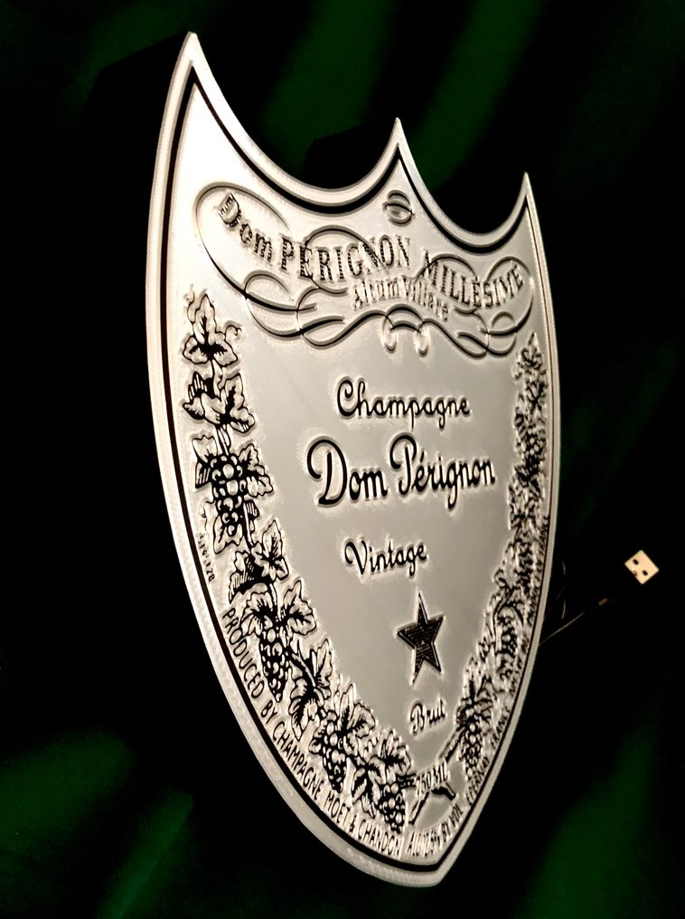 Tribute to Dom Perignon Champagne Silver Label - 酒吧广告 - 背光宣傳標誌牌 - 硬塑料 #2.1