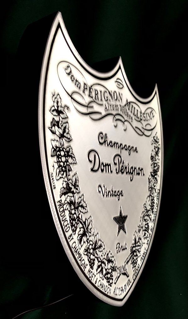 Tribute to Dom Perignon Champagne Silver Label - 酒吧广告 - 背光宣傳標誌牌 - 硬塑料 #3.2
