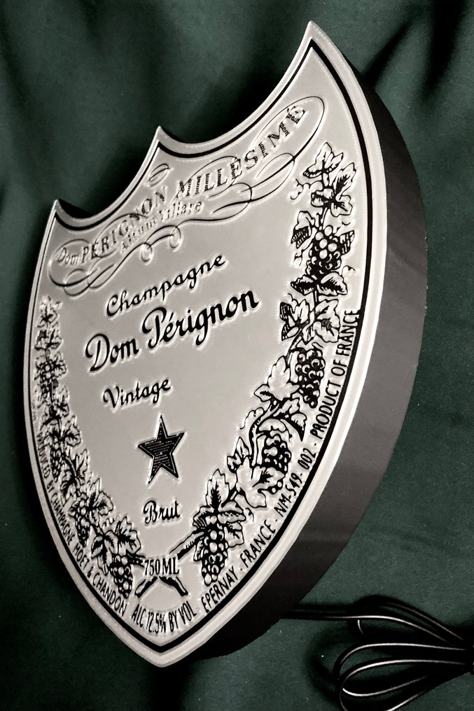 Tribute to Dom Perignon Champagne Silver Label - 酒吧广告 - 背光宣傳標誌牌 - 硬塑料 #1.0