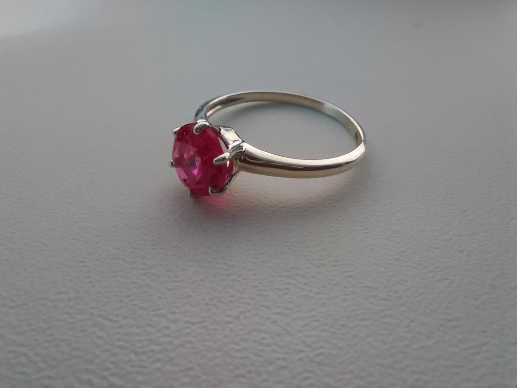 No reserve price - Ring - 14 kt. White gold -  1.55ct. tw. Tourmaline - Tourmaline #4.3