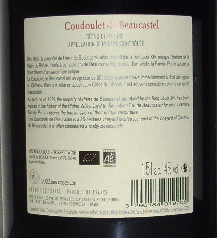 2022 Côtes du Rhône - Coudoulet de Beaucastel - Rhône - 2 Magnums (1.5L) #3.2