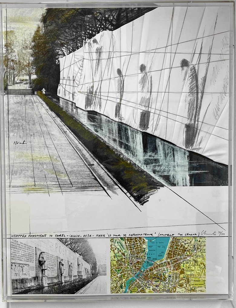 Christo (1935-2020) - Wrapped Mur des Réformateurs, Geneva, limitiert und signiert #1.0