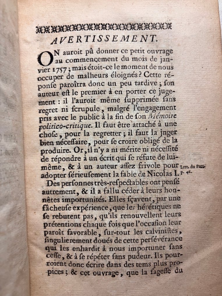 Novi de Caveirac - Apologie de Louis XIV et de son conseil, sur la révocation de l'édit de Nantes - 1758 #1.0