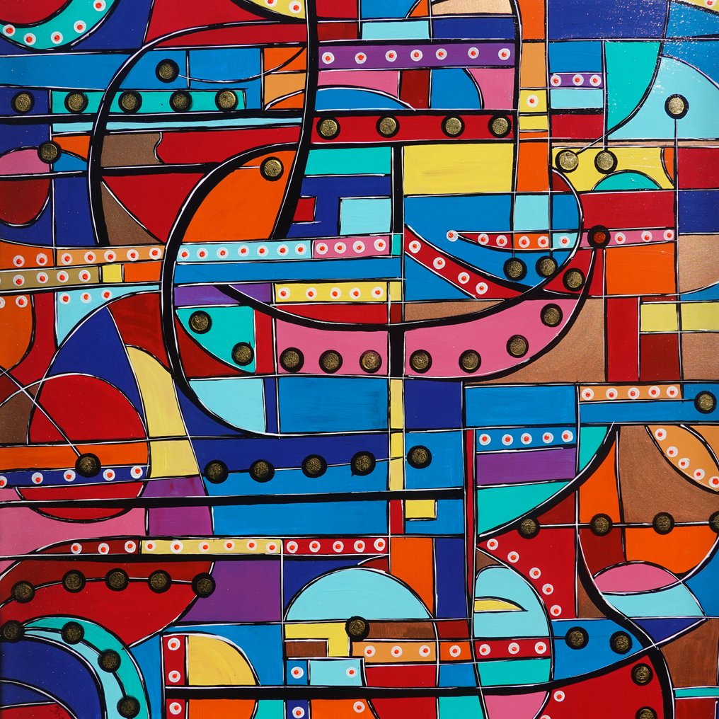 Ksavera - Cubism A1358 - abstract painting on XXL canvas #3.2