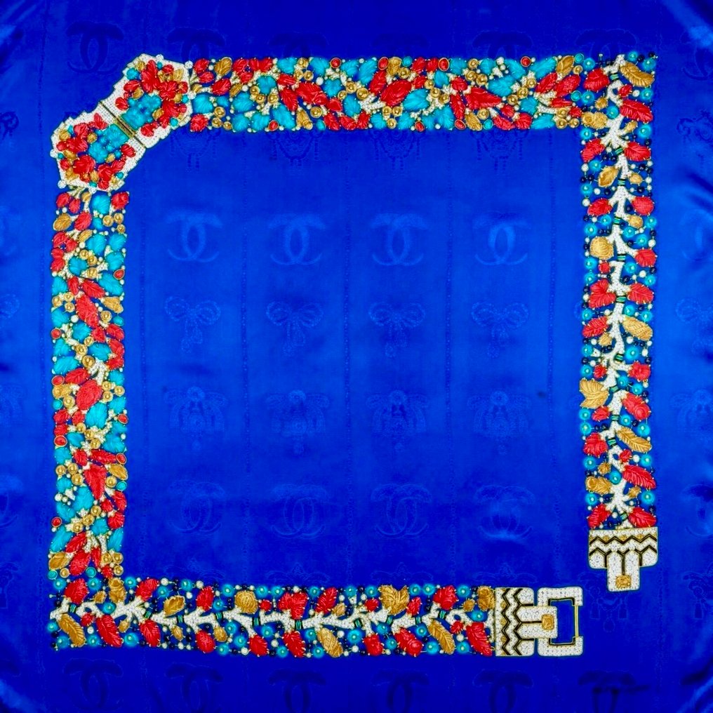 Cartier - Elegant Jewelled Designed Foulard - Sciarpa #1.0