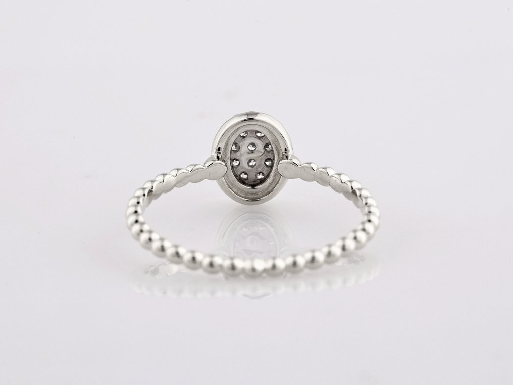 χωρίς τιμή ασφαλείας - Δαχτυλίδι - 14 καράτια Λευκός χρυσός -  0.10ct. tw. Διαμάντι (Φυσικό)  #4.3