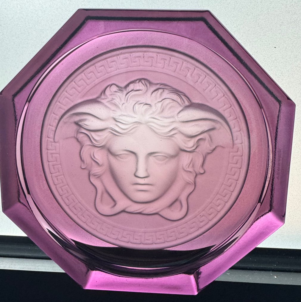 Versace Rosenthal Medusa Purple Amethyst bottle coaster  with box. - Palack alátét - Kristály #3.2
