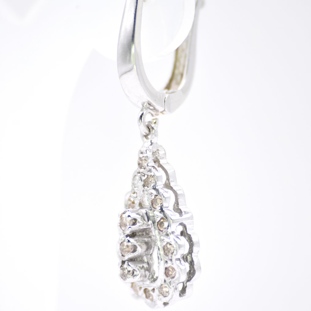 没有保留价 - 耳环 白金 -  0.60ct. tw. 钻石 (天然)  - 经典爱德华时代风格 #3.2