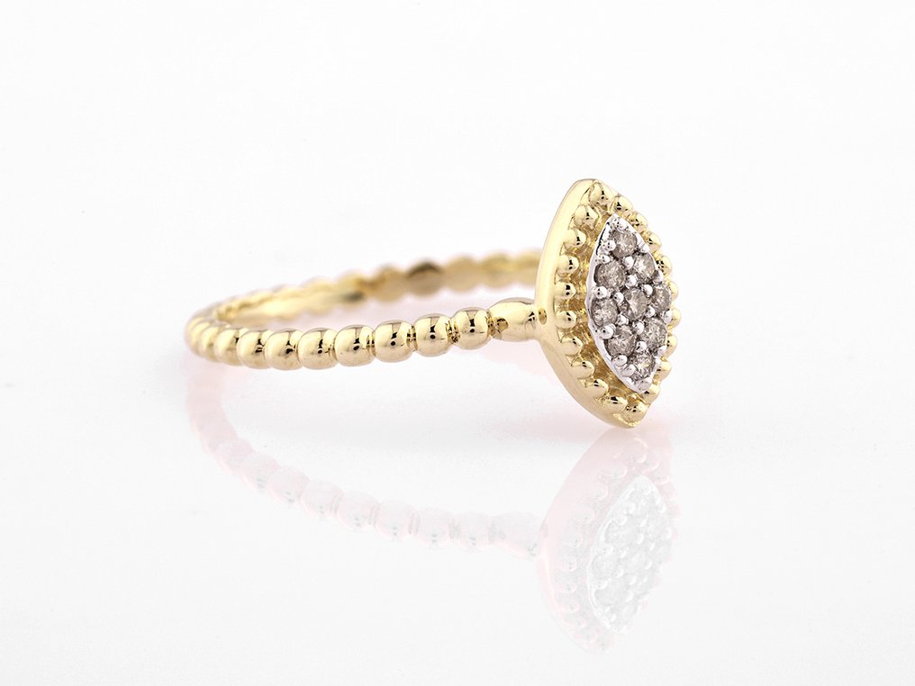 Nincs minimálár - Gyűrű - 14 kt. Sárga arany - 0.10ct. tw. Gyémánt (Természetes) #3.2