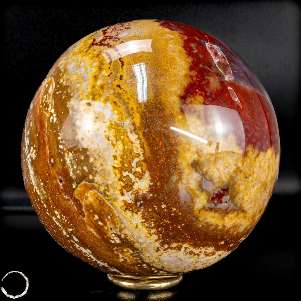 天然非常艺术的海洋碧玉玛瑙 球体，带有小晶簇- 3023.71 g #1.0