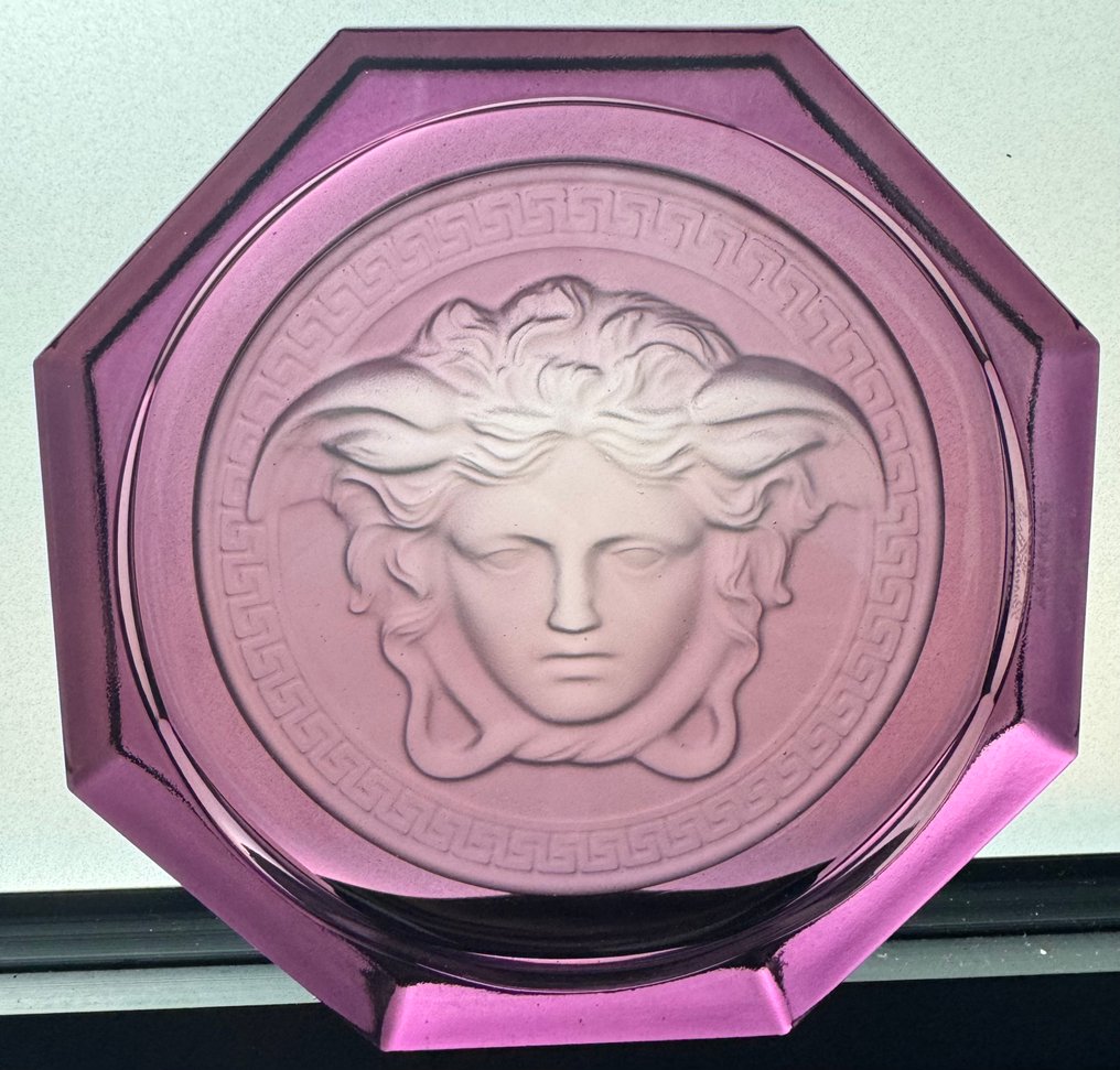 Versace Rosenthal Medusa Purple Amethyst bottle coaster  with box. - Palack alátét - Kristály #1.0