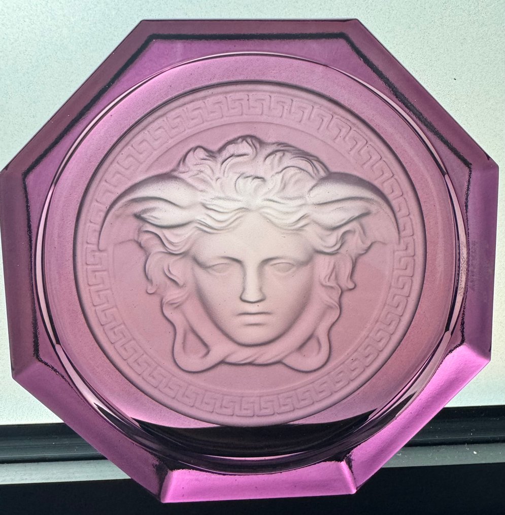 Versace Rosenthal Medusa Purple Amethyst bottle coaster  with box. - Palack alátét - Kristály #4.3