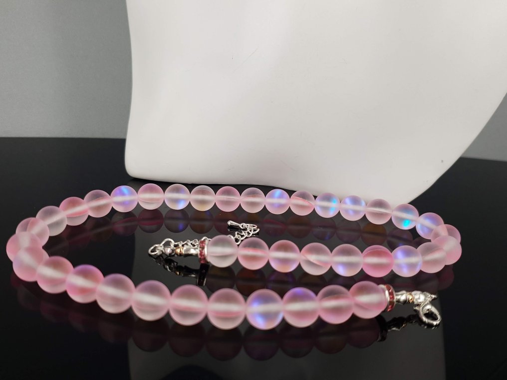 天然粉红月光石 / 免费送货 - 链 #4.3