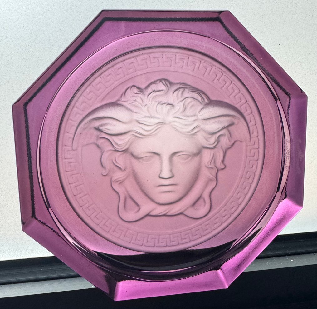 Versace Rosenthal Medusa Purple Amethyst bottle coaster  with box. - Palack alátét - Kristály #2.1