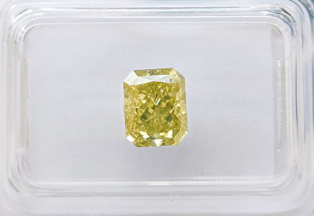 1 pcs 钻石  (天然色彩的)  - 1.03 ct - 矩形 - Fancy 黄色 - SI2 微内含二级 - 国际宝石研究院（IGI） #1.0