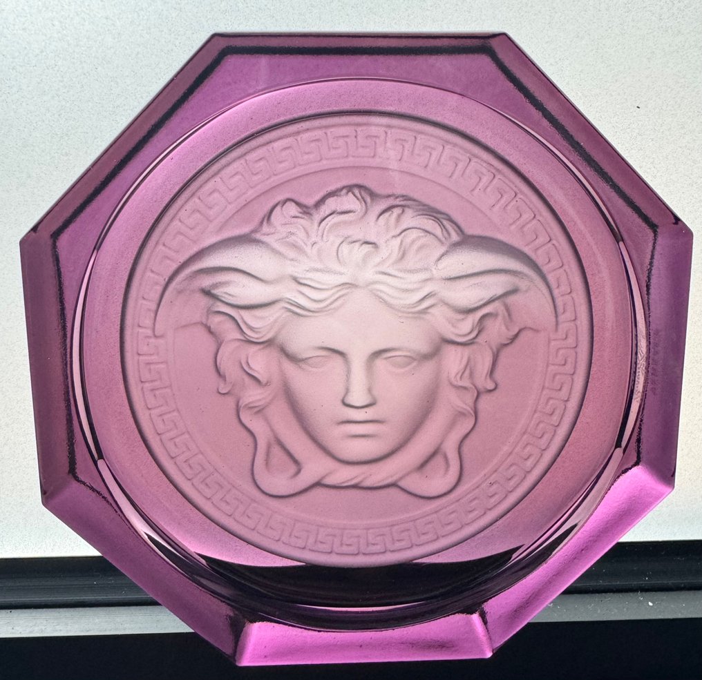 Versace Rosenthal Medusa Purple Amethyst bottle coaster  with box. - Palack alátét - Kristály #1.0