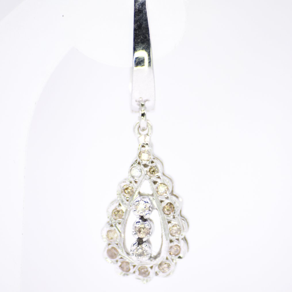 没有保留价 - 耳环 白金 -  0.60ct. tw. 钻石 (天然)  - 经典爱德华时代风格 #2.1