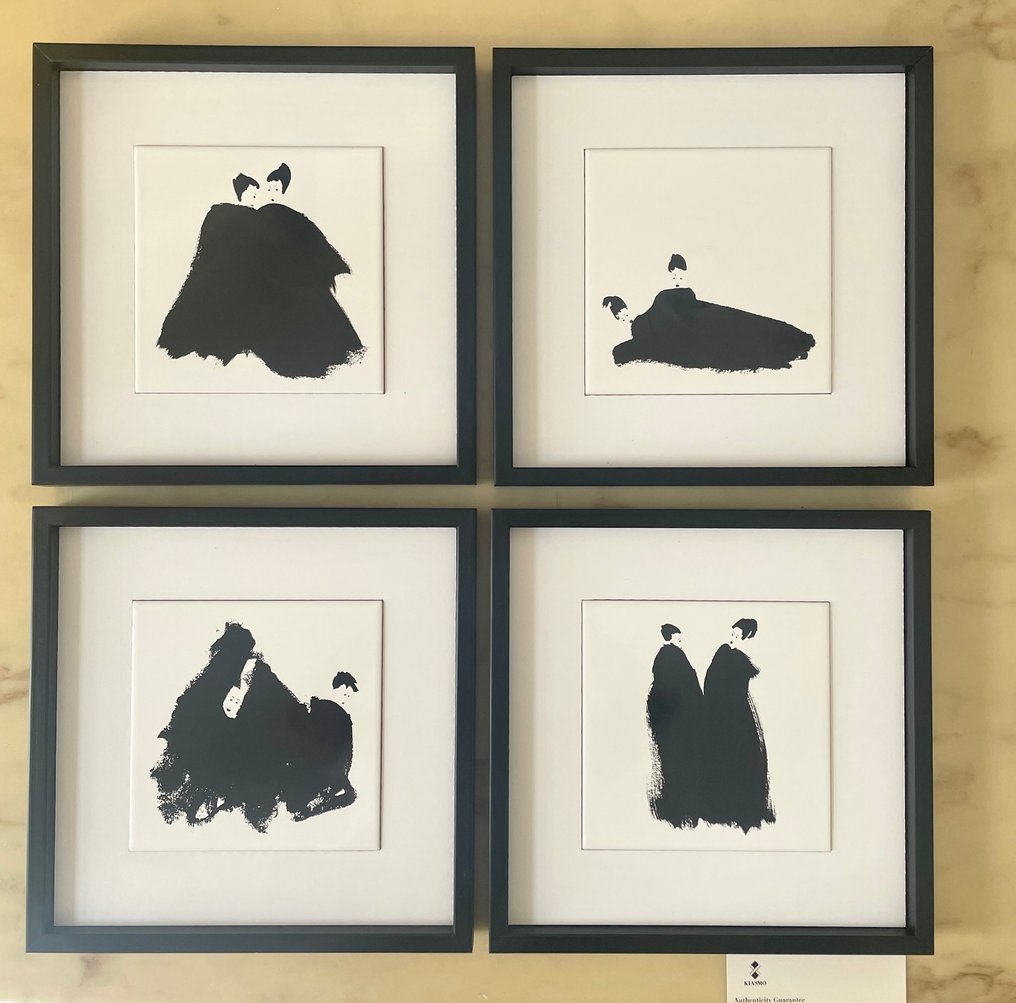 Kiasmo - Vincenzo D'Alba - Frame (4)- Small squares - Wood, Pottery - Haiku collection #1.0