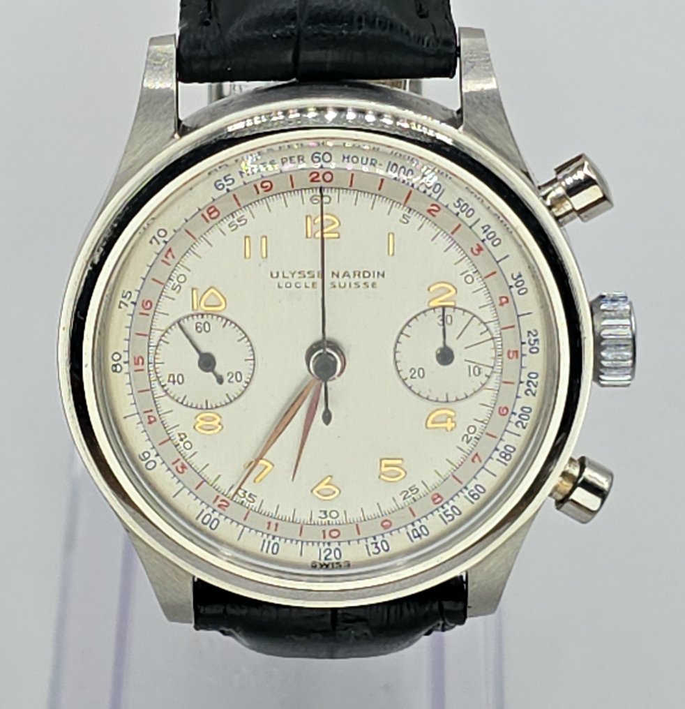 Ulysse Nardin Locle - Stahl Chronograph - Kaliber Valjoux 22 - markelloses Originalziffernblatt - Oversize - Mænd - 1950 #1.0