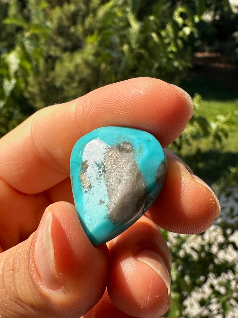Turquoise Amazing Neishabour Turquoise. 34 Ct. Large Wonderful Piece. Gem Quality! - Height: 21 mm - Width: 18 mm- 6.8 g #4.3