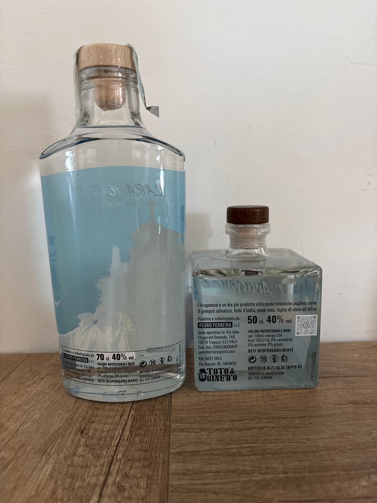 L'Aragonese Apulian Gin Classic + Limited Edition  - 70cl, 50cl - 2 pullojen #4.3