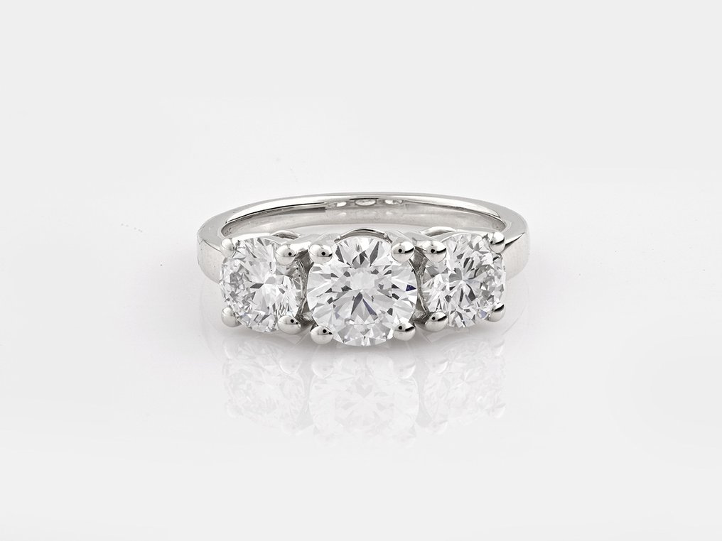 Sormus - 14 kt. Valkokulta - 2.67ct. tw. Timantti (Laboratoriossa kasvatettu) #1.0