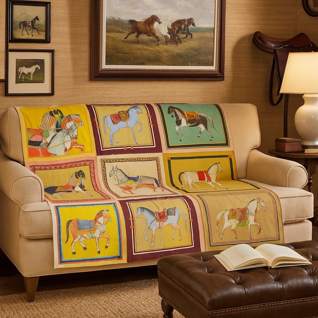 装饰性马术面板“骑士”，棉质—140x140厘米—Artmaison艺术 - 纺织品  - 140 cm - 140 cm #2.1