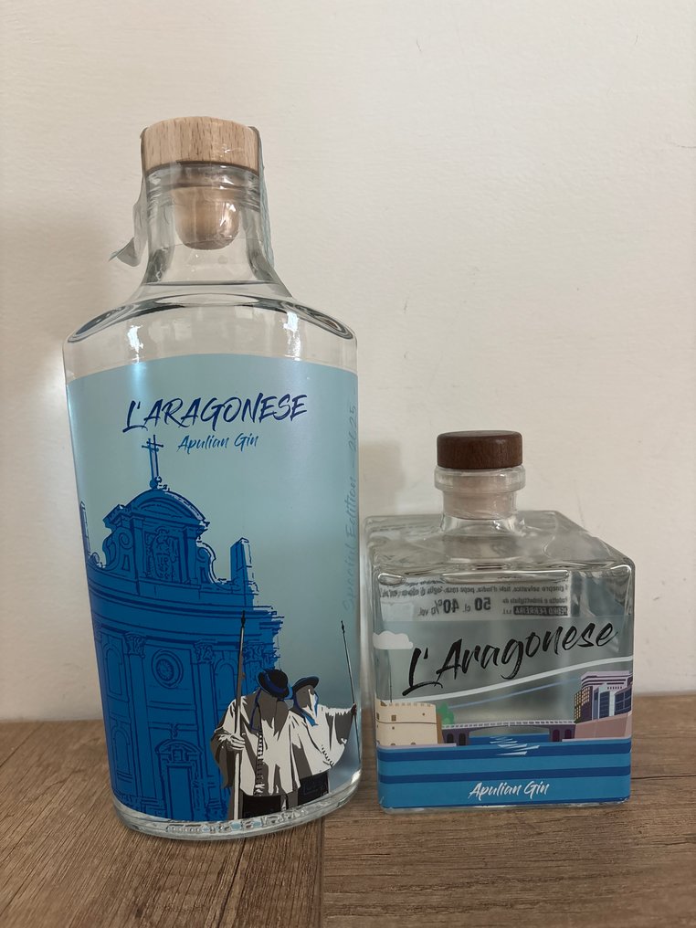 L'Aragonese Apulian Gin Classic + Limited Edition  - 70cl, 50cl - 2 pullojen #1.0