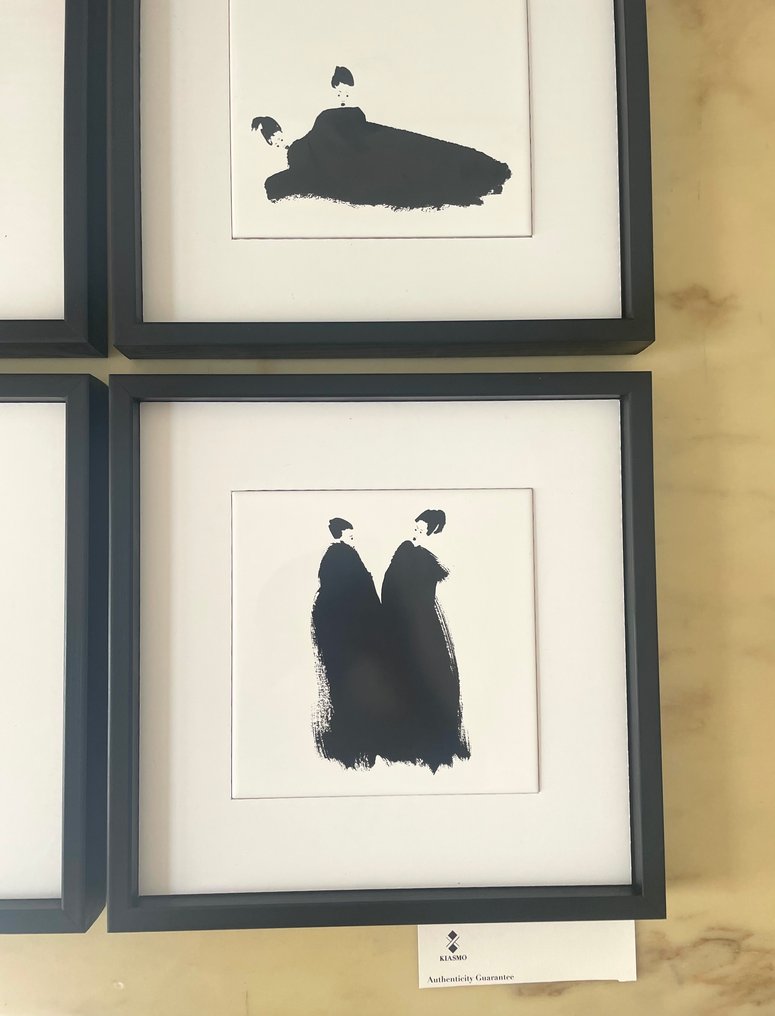 Kiasmo - Vincenzo D'Alba - Frame (4)- Small squares - Wood, Pottery - Haiku collection #2.1