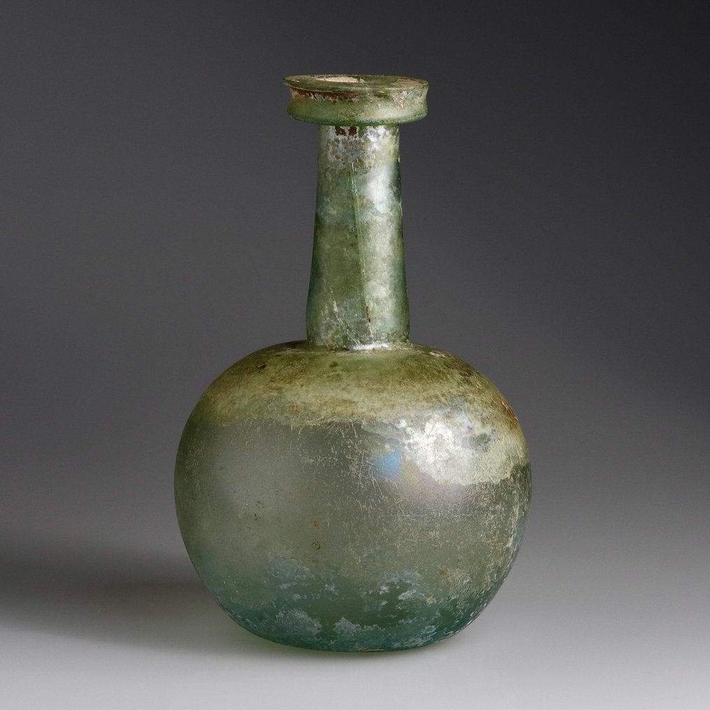 Αρχαίο ρωμαϊκό, Αυτοκρατορικό Γυαλί Μπουκάλι με στόμιο και λαιμό - 178 mm #2.1