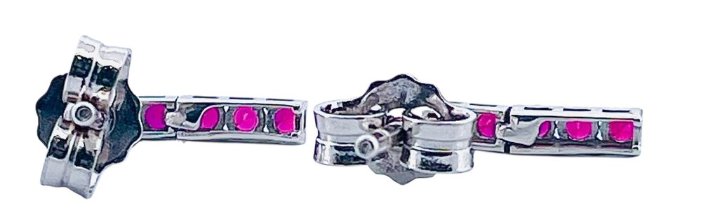 χωρίς τιμή ασφαλείας - Σκουλαρίκια - 18 καράτια Λευκός χρυσός Ρουμπίνι #4.3