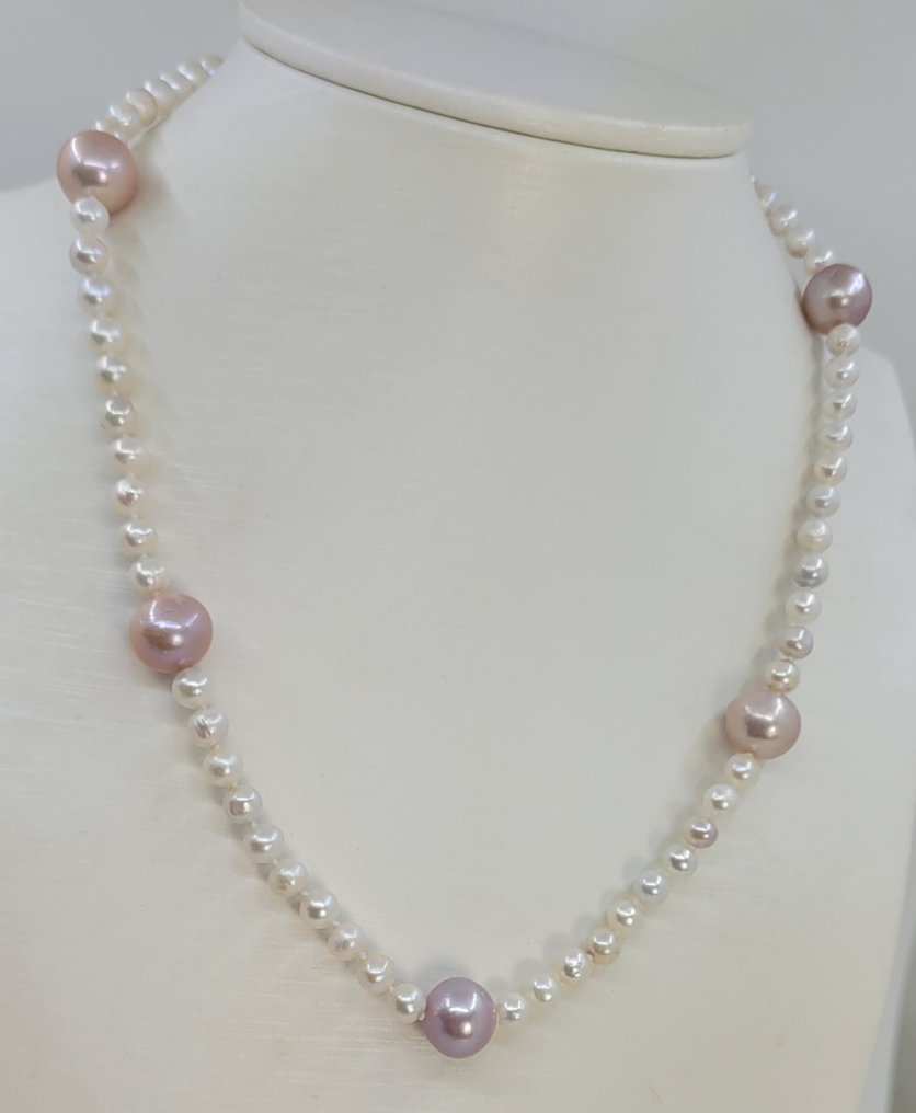 Zonder minimumprijs - Halsketting Zilver - 5.5x11mm Edison Pearls #2.1