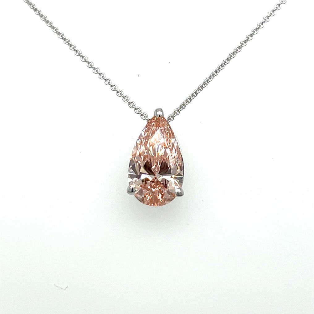 Halskette - 14 kt Weißgold - 4.27ct. tw. Rosa Diamant (Laborgezüchteter (Lab Grown) Fancy-Diamant) #1.0