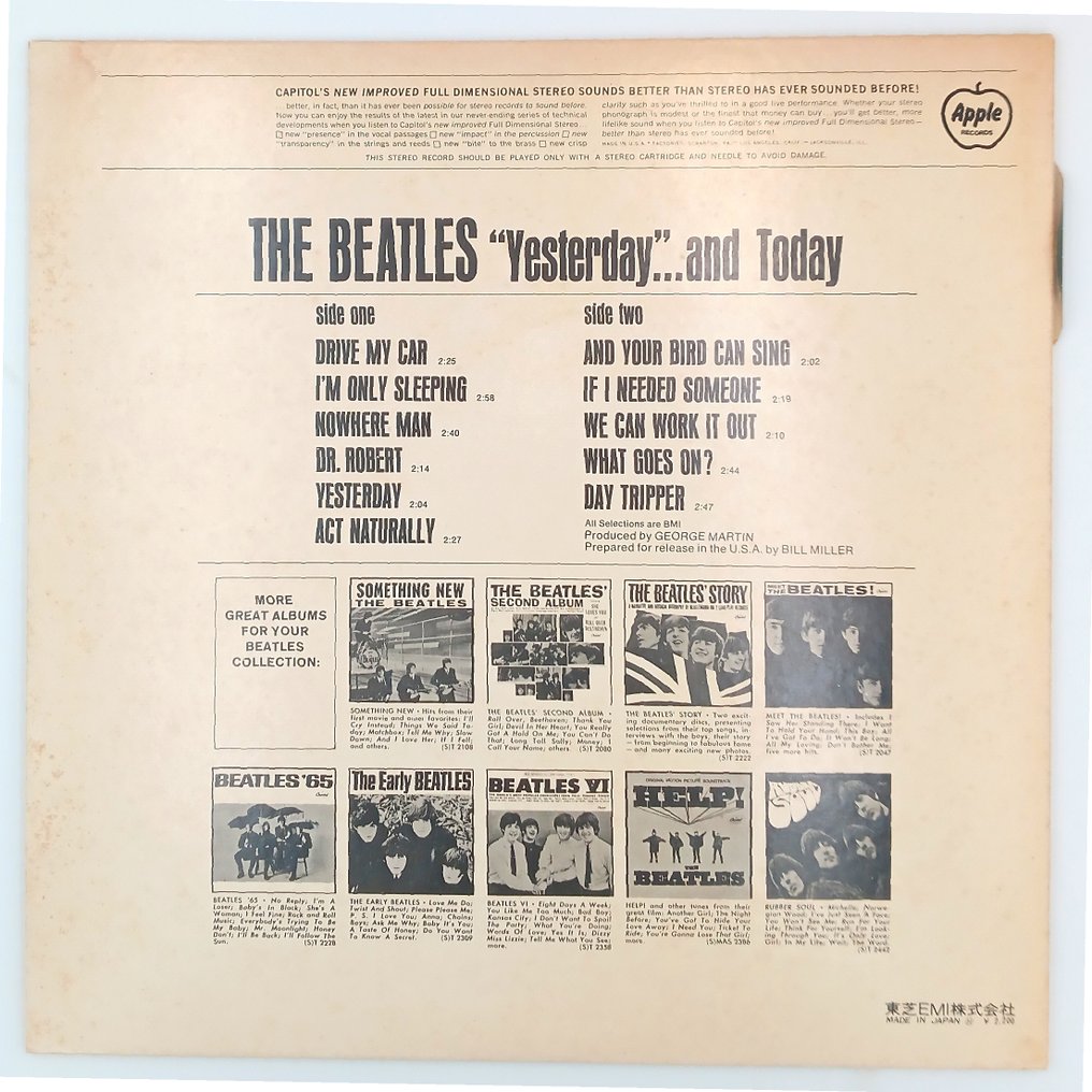 Beatles - "Yesterday"...... And Today - Vinylskiva - Japanskt tryck - 1974 #1.0