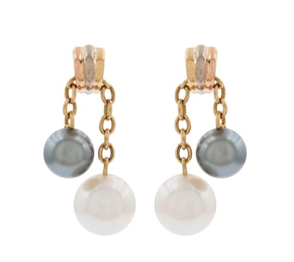 Cartier - 耳环 - collezione Trinity - 18K包金 白金, 黄金, 玫瑰金 - 日本珍珠与塔希提珍珠 #1.0